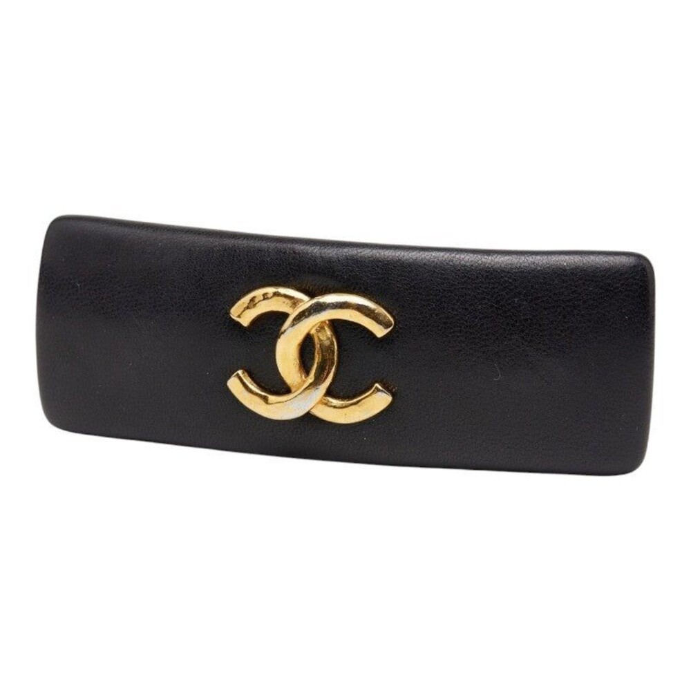 Chanel CC Logo Barrette Hair Accessory Black